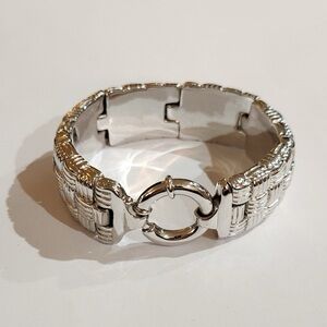 Sterling silver basketweave link bracelet 8 inches